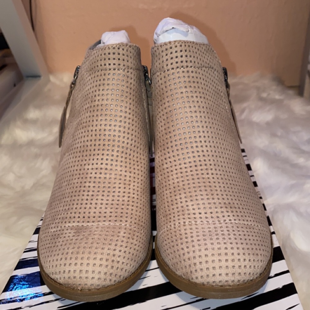 Sweet Life Daria Booties , Faux Suede , Color: Sand , Size 8.5